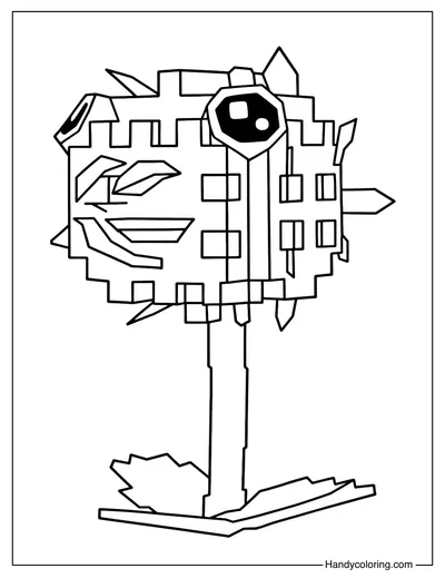 Plants vs Brainrots Coloring Page Dragon Fruit