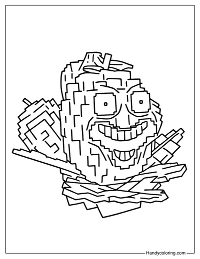 Plants vs Brainrots Coloring Page Troll Mango