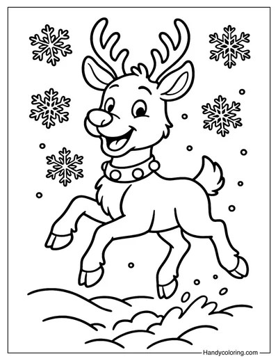 Playful Reindeer Coloring Page