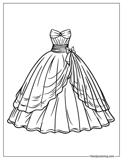 Pleated Flare Dress with Bow Coloring
