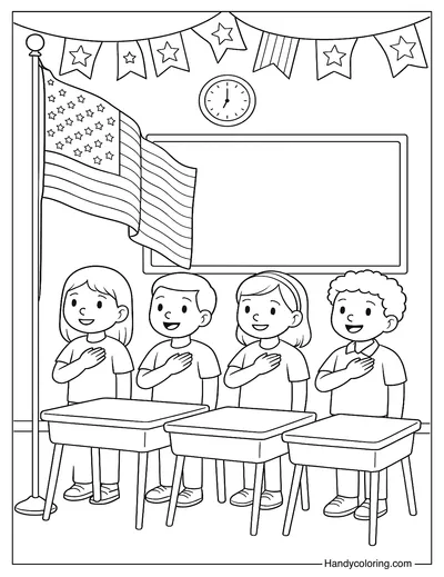 Pledge of Allegiance Coloring Page