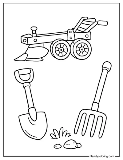 Plow Tool Coloring Page