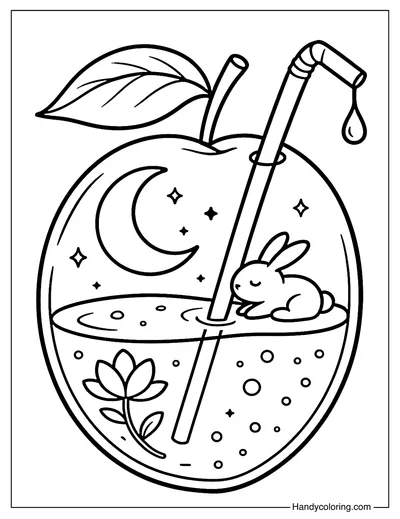 Plum Moonlight Garden Coloring Page