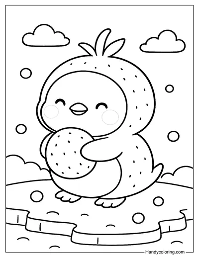 Plum Penguin Coloring Page