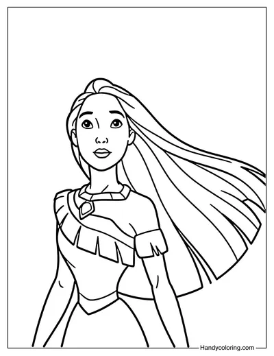Pocahontas with Wind Hair