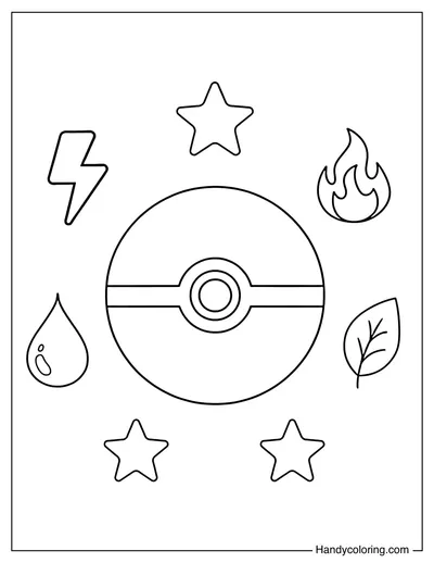 Poke Ball with Element Symbols