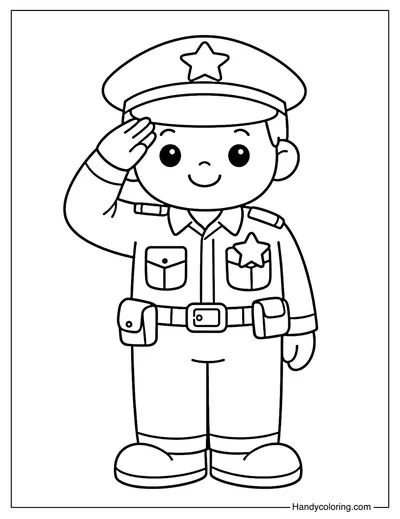Police Officer Saluting