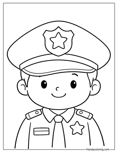 Police Officer with Big Hat