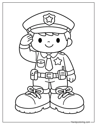 Police Officer with Big Shoes