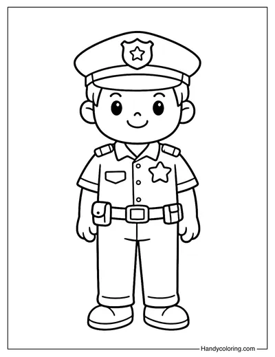 Police Officer with Simple Uniform
