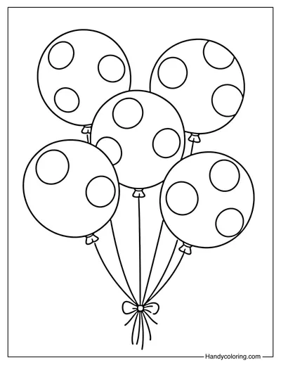 Polka Dot Balloons Coloring Page