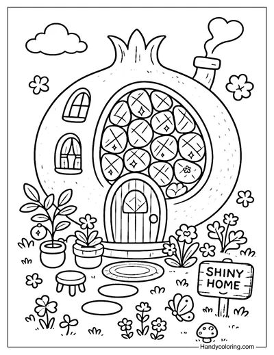 Pomegranate House Coloring Page