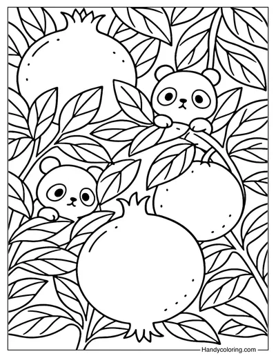 Pomegranate Orchard Coloring Page