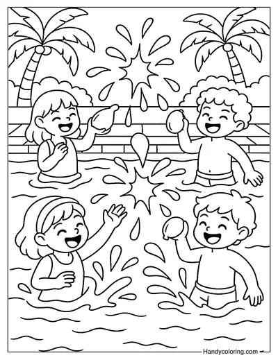 Pool Ball Mania Coloring Page