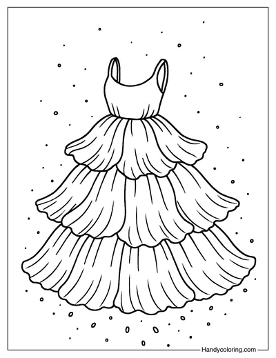 Poppy Bloom Dress Coloring Page