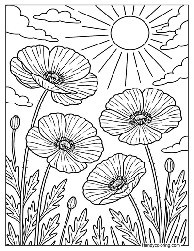 Poppy Sky Coloring Page