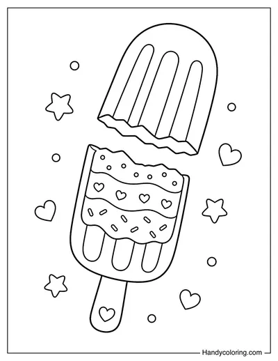 Popsicle Broken into Two Pieces