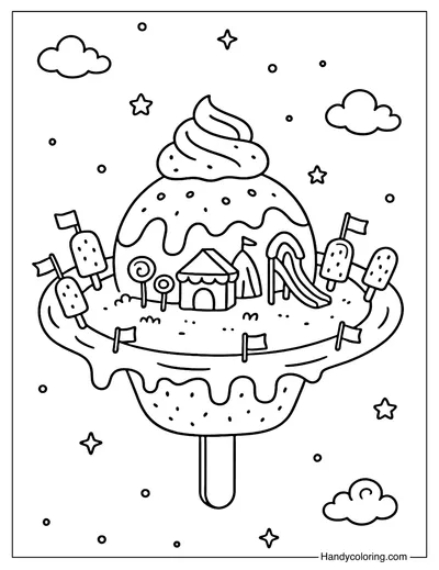 Popsicle Planet Parade Coloring Page