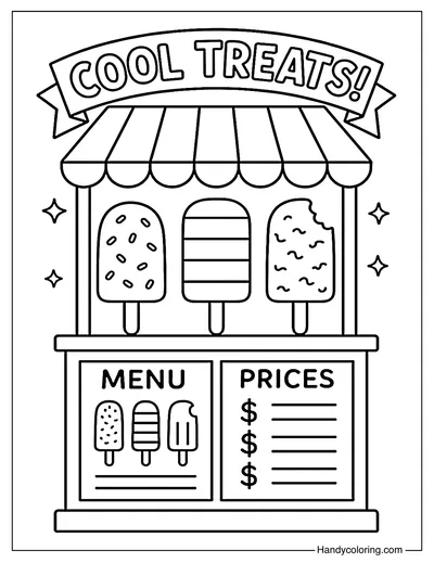 Popsicle Stand Coloring Page