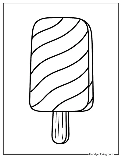 Popsicle with Swirl Patterns Coloring Page