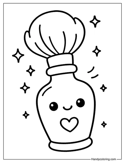 Potion Makeup Brush Set Coloring Page