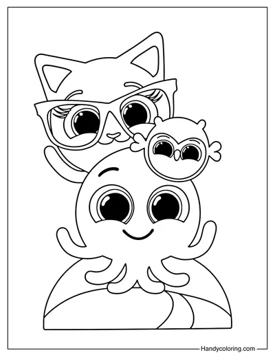 Pow, Sophie, and Pipi Coloring Page