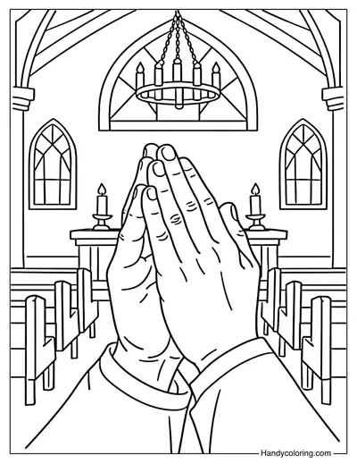 Praying Hands in Church