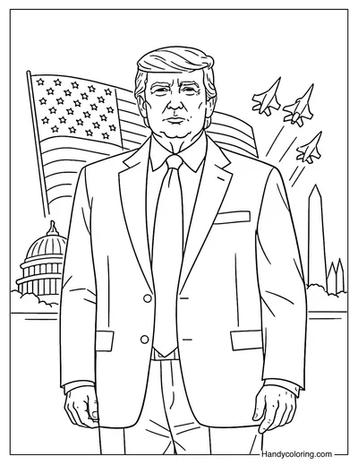 President Donald Trump Coloring Page