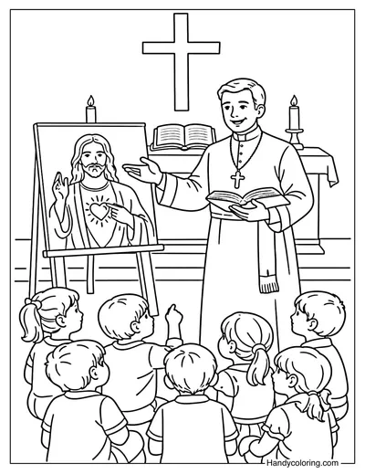 Priest Teaching About Jesus