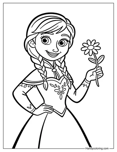 Princess Disney Anna Holding A Flower
