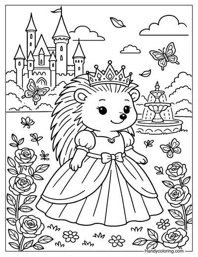 Princess Hedgehog Coloring Page