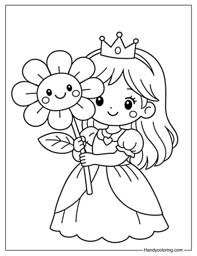 Princess Holding a Flower