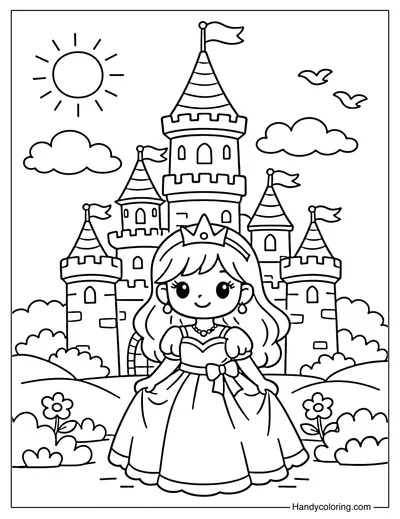 Princess in Front of Castle