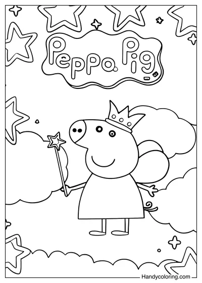 Princess Peppa Pig Coloring Page