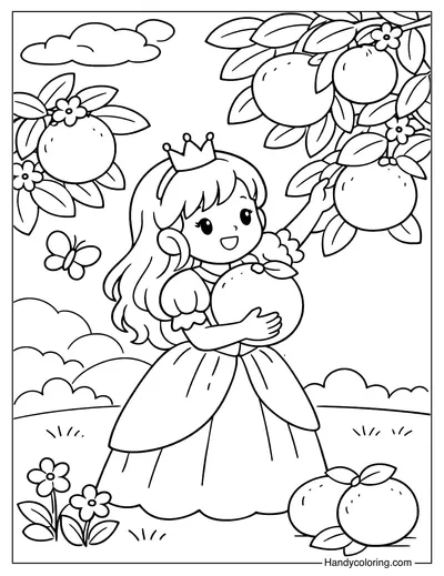 Princess Picking Oranges