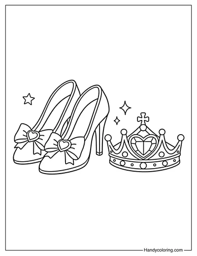 Princess Shoes and Crown Page