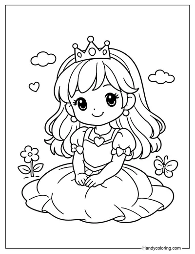 Princess Sitting On The Ground With A Cute Smile