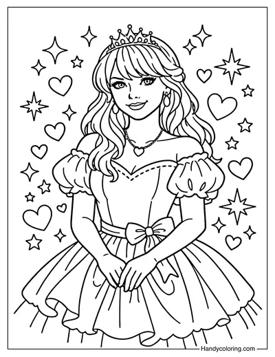 Princess Taylor Swift Coloring Page