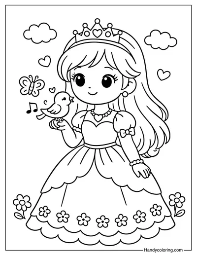 Princess with Bird on Hand