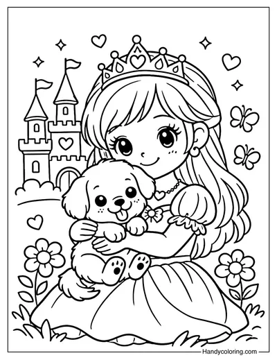 Princess with Puppy