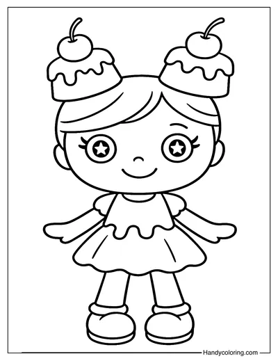 Pudding Polly Doll Coloring Page