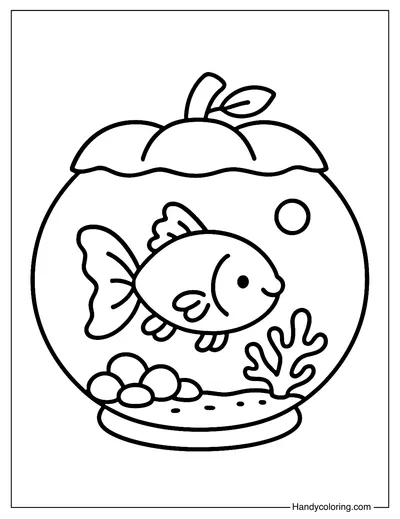 Pumpkin Aquarium Coloring Page