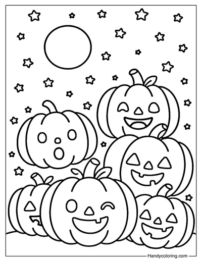 Pumpkin Background Coloring Page