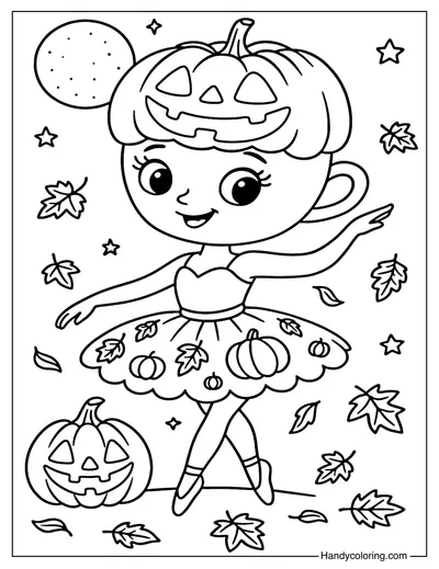 Pumpkin Ballerina Cappuccina Coloring Page