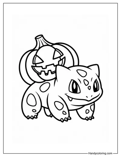 Pumpkin Bulbasaur Coloring Page