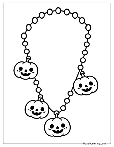 Pumpkin Charm Necklace Coloring Page