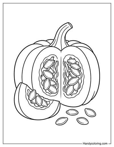 Pumpkin Cross Section with Seeds