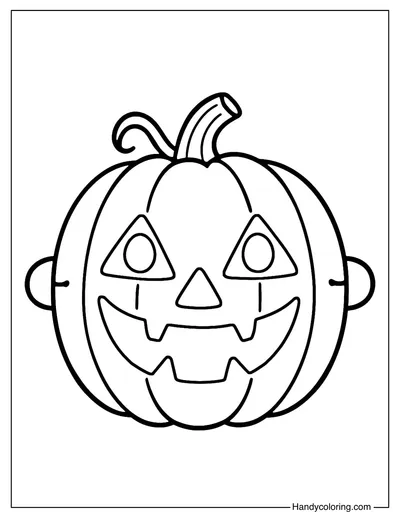 Pumpkin Jack-o-Lantern Mask Coloring Page