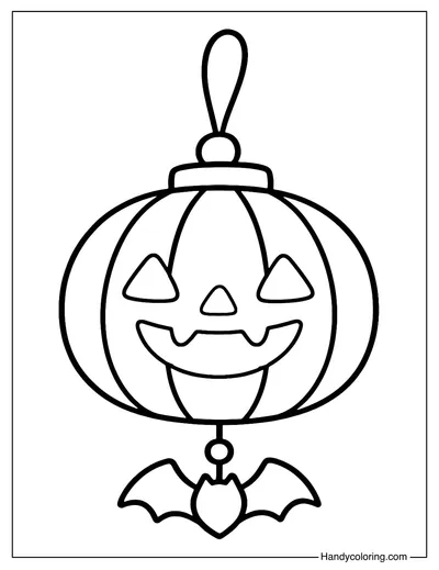 Pumpkin Lantern Hanging Decor Coloring Page