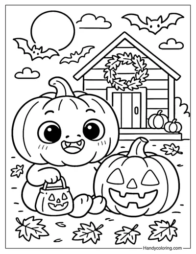 Pumpkin Monster Coloring Page